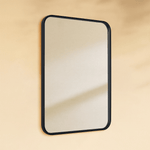 Aria Modern Rectangle Wall Mirrors with Rounded Corners GC-00774 Black 20x28" TEHOME