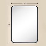 Aria Modern Rectangle Wall Mirrors with Rounded Corners GC-00778 Oil Rubbed Bronze 20x28" TEHOME