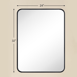 Aria Modern Rectangle Wall Mirrors with Rounded Corners GC-00778 Oil Rubbed Bronze 20x28" TEHOME