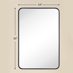 Aria Modern Rectangle Wall Mirrors with Rounded Corners GC-00778 Oil Rubbed Bronze 20x28" TEHOME