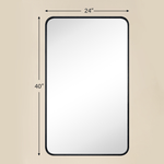 Aria Modern Rectangle Wall Mirrors with Rounded Corners GC-00778 Oil Rubbed Bronze 20x28" TEHOME