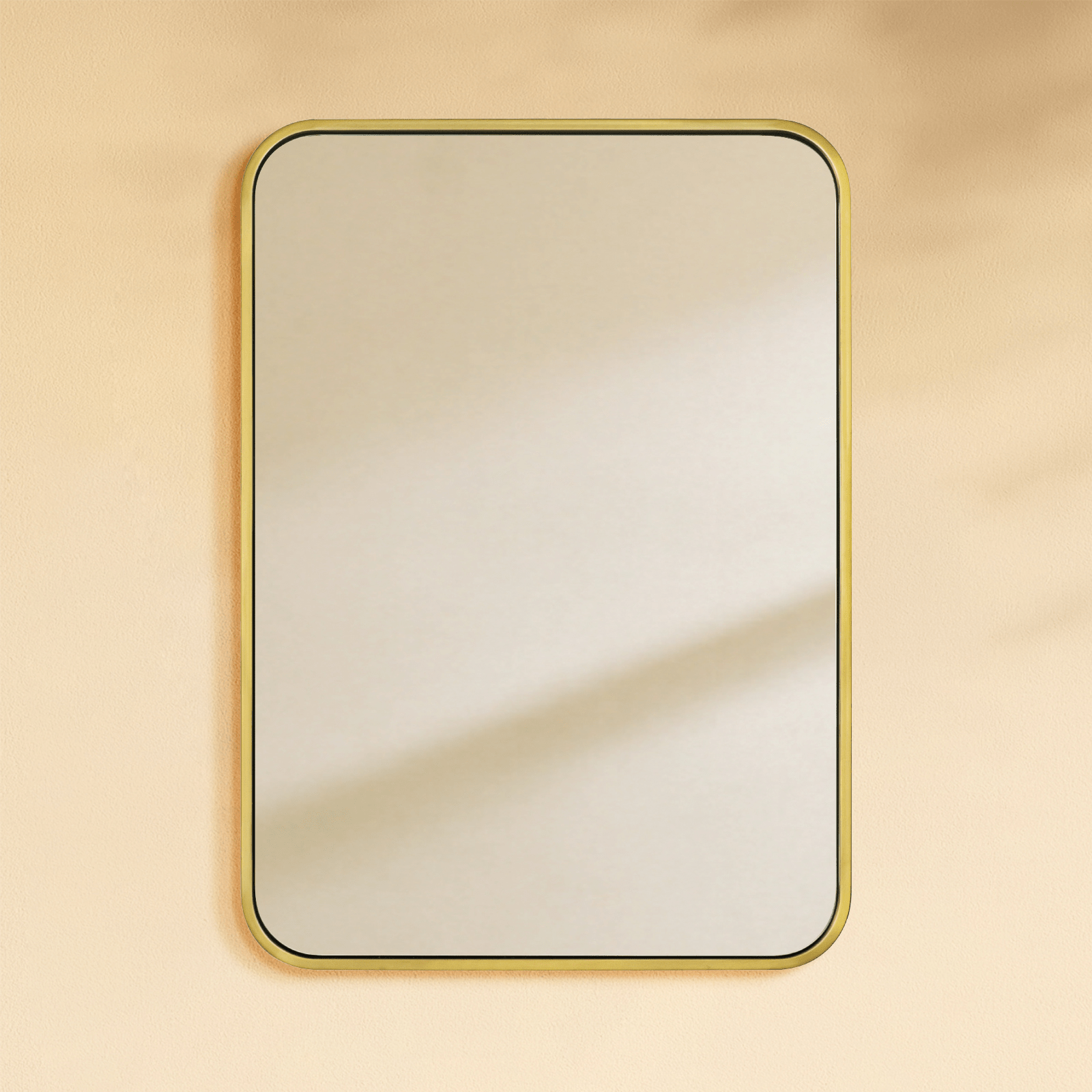 Aria Modern Rectangle Wall Mirrors with Rounded Corners GC-00774 Black 20x28" TEHOME