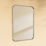 Aria Modern Rectangle Wall Mirrors with Rounded Corners GC-00776 Brushed Nickel 20x28" TEHOME