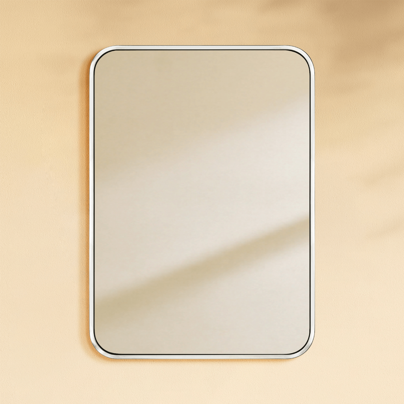 Aria Modern Rectangle Wall Mirrors with Rounded Corners GC-00777 Brushed Gold 20x28" TEHOME