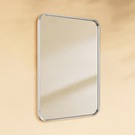 Aria Modern Rectangle Wall Mirrors with Rounded Corners GC-00775 Chrome 20x28" TEHOME