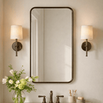 Aria Modern Rectangle Wall Mirrors with Rounded Corners GC-00778 Oil Rubbed Bronze 20x28" TEHOME