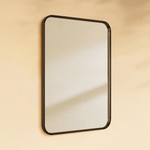 Aria Modern Rectangle Wall Mirrors with Rounded Corners GC-00778 Oil Rubbed Bronze 20x28" TEHOME