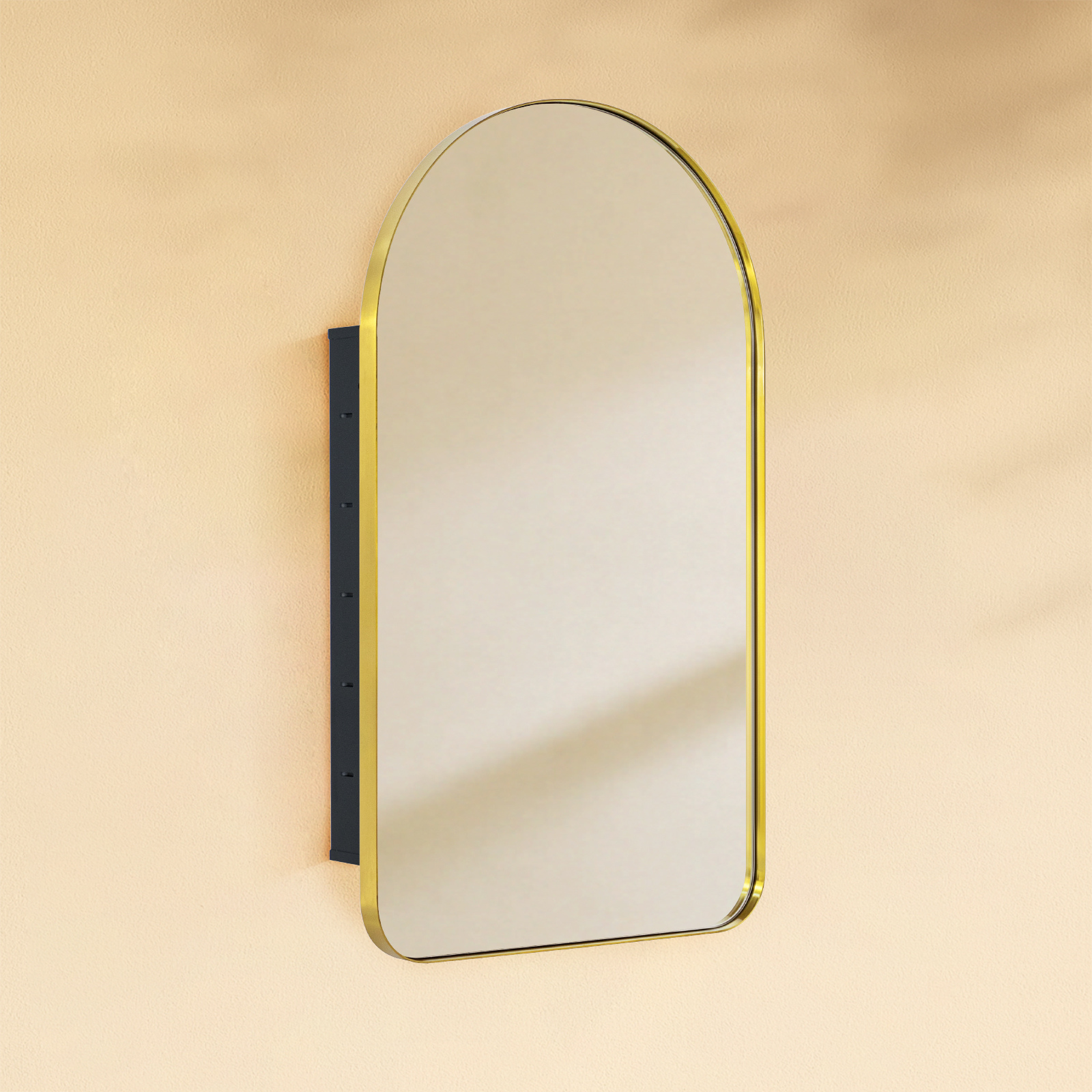 Aristes Modern Arch Recessed Mount Bathroom Medicine Cabinet with Mirrors