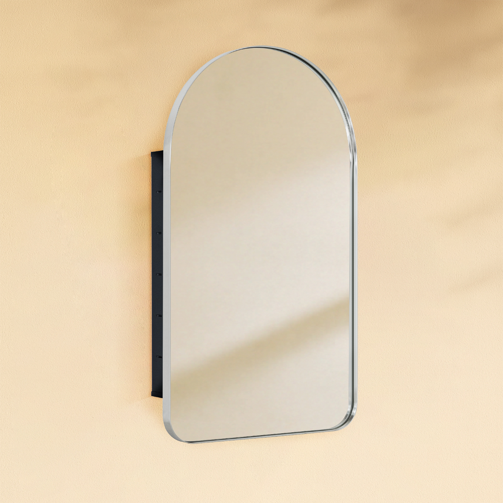 Aristes Modern Arch Recessed Mount Bathroom Medicine Cabinet with Mirrors