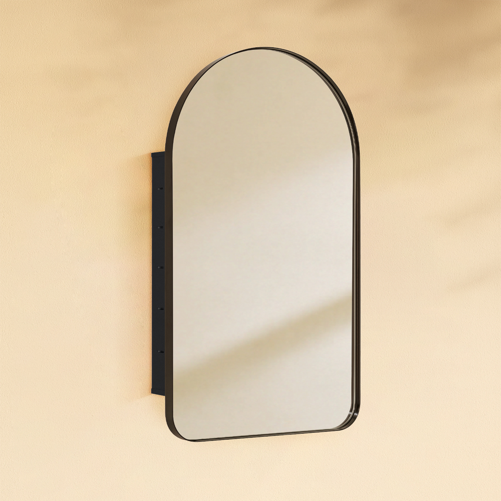 Aristes Modern Arch Recessed Mount Bathroom Medicine Cabinet with Mirrors