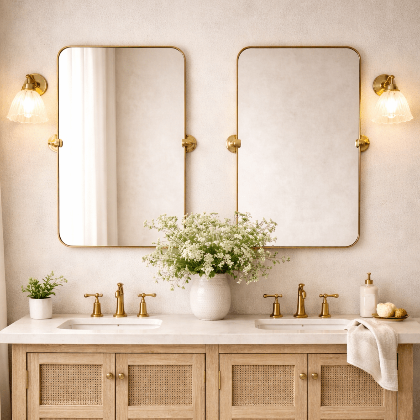 Aura Modern Rectangle Bathroom Pivot Mirrors with Rounded Corners GC-00211 Black 20x30" TEHOME