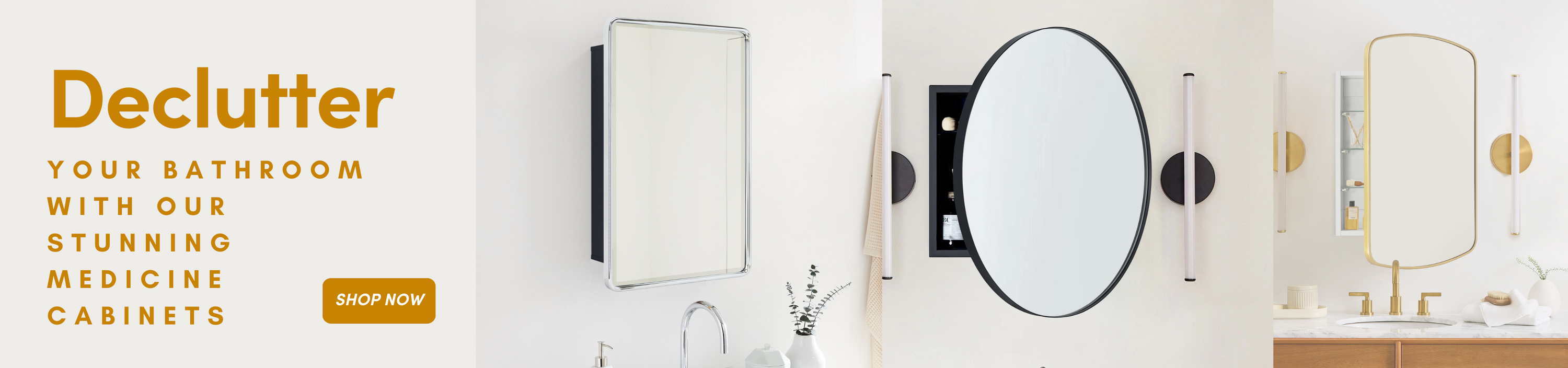 Declutter your bathroom with our stunning medicine cabinets