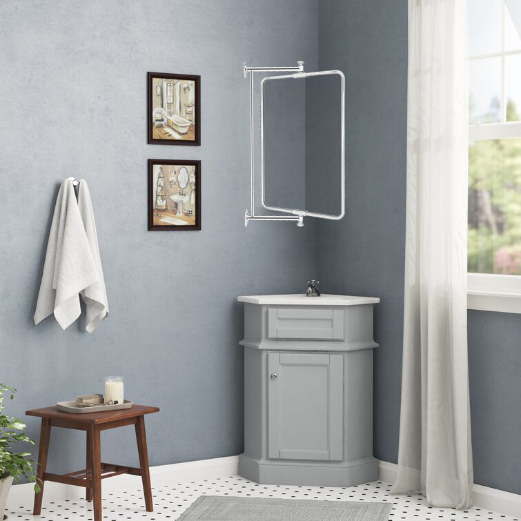 Rectangular Metal Framed Wall Mounted Bathroom Vanity Mirror