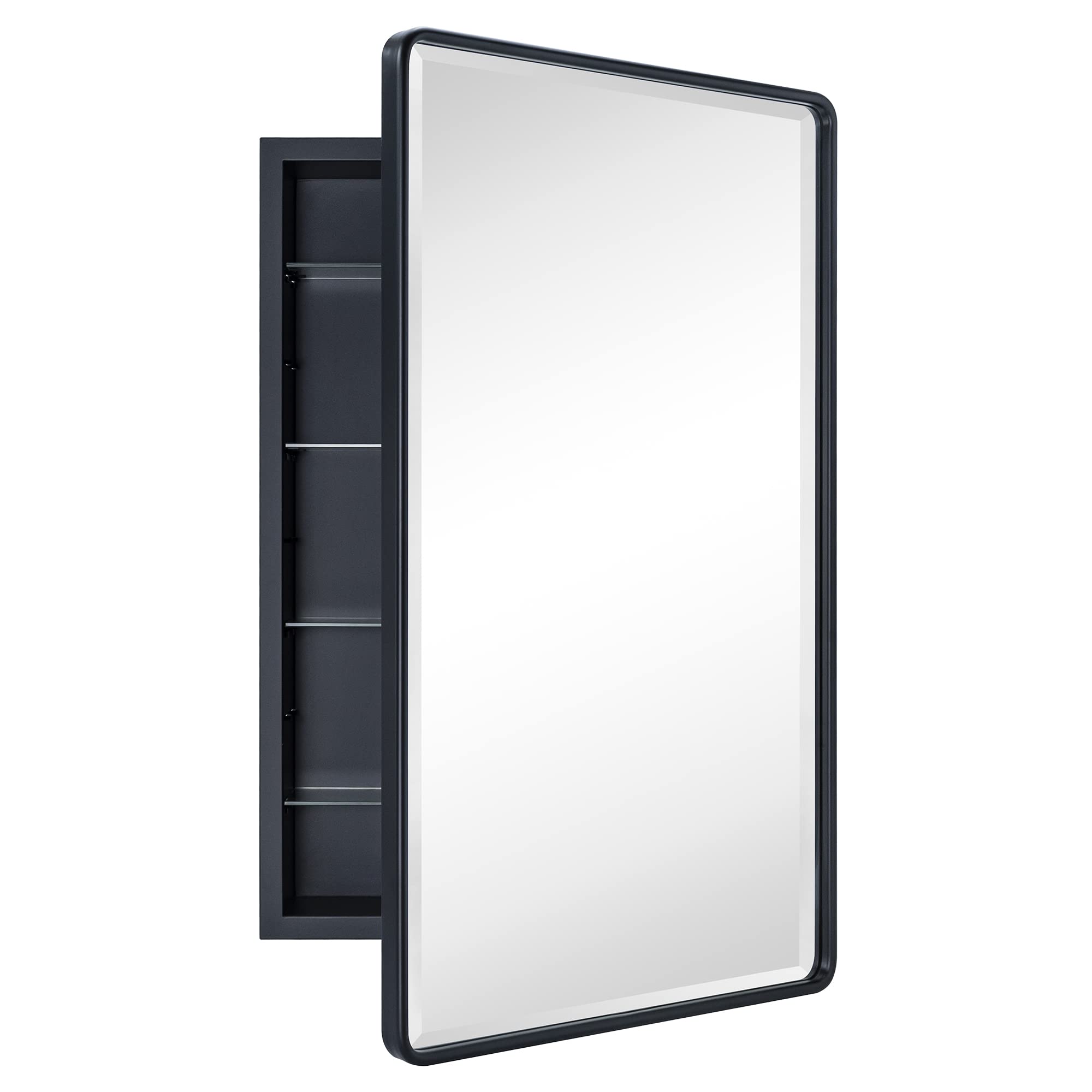 Recessed Rectangular Metal Framed Bathroom Medicine Cabinets with Mirror