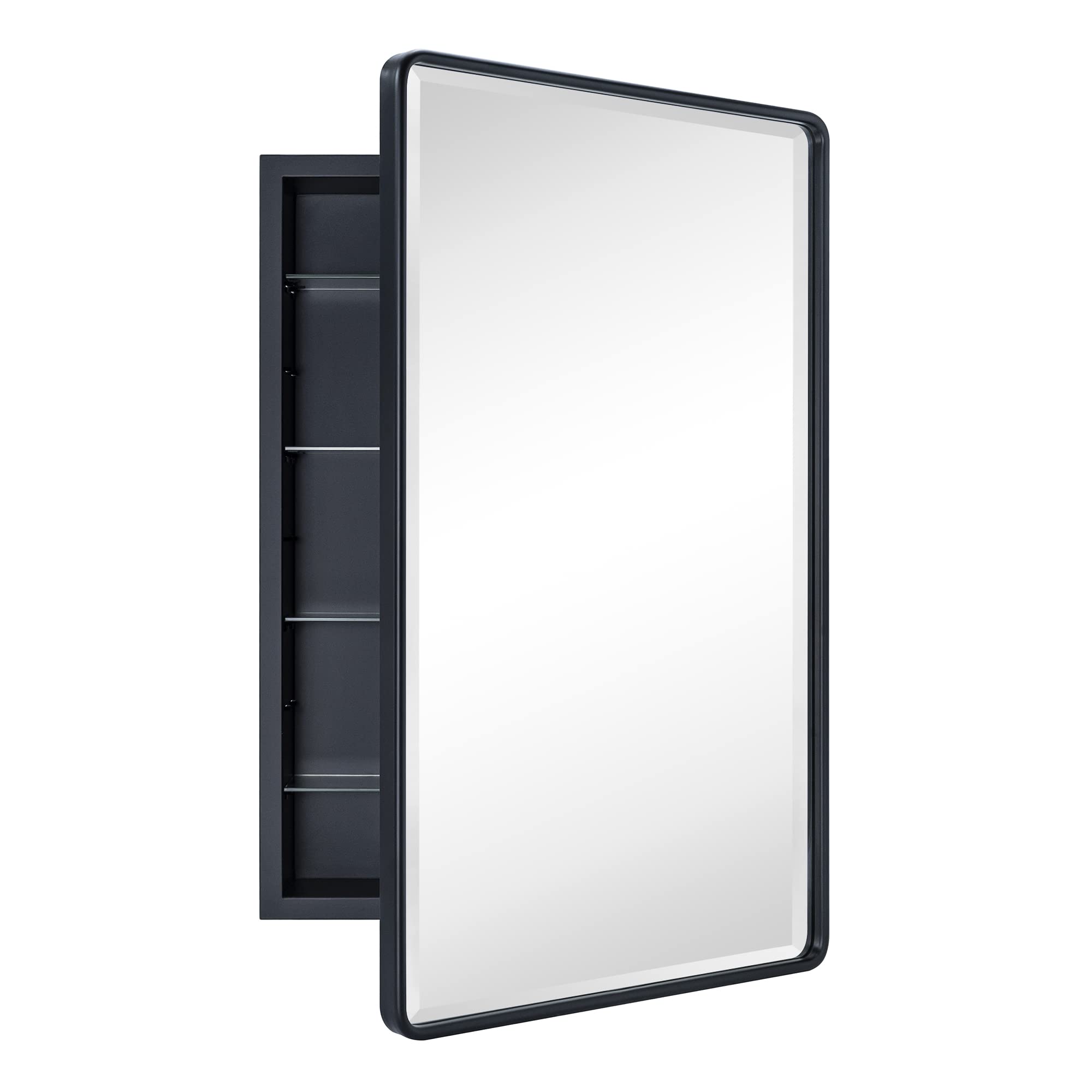 Recessed Rectangular Metal Framed Bathroom Medicine Cabinets with Mirror