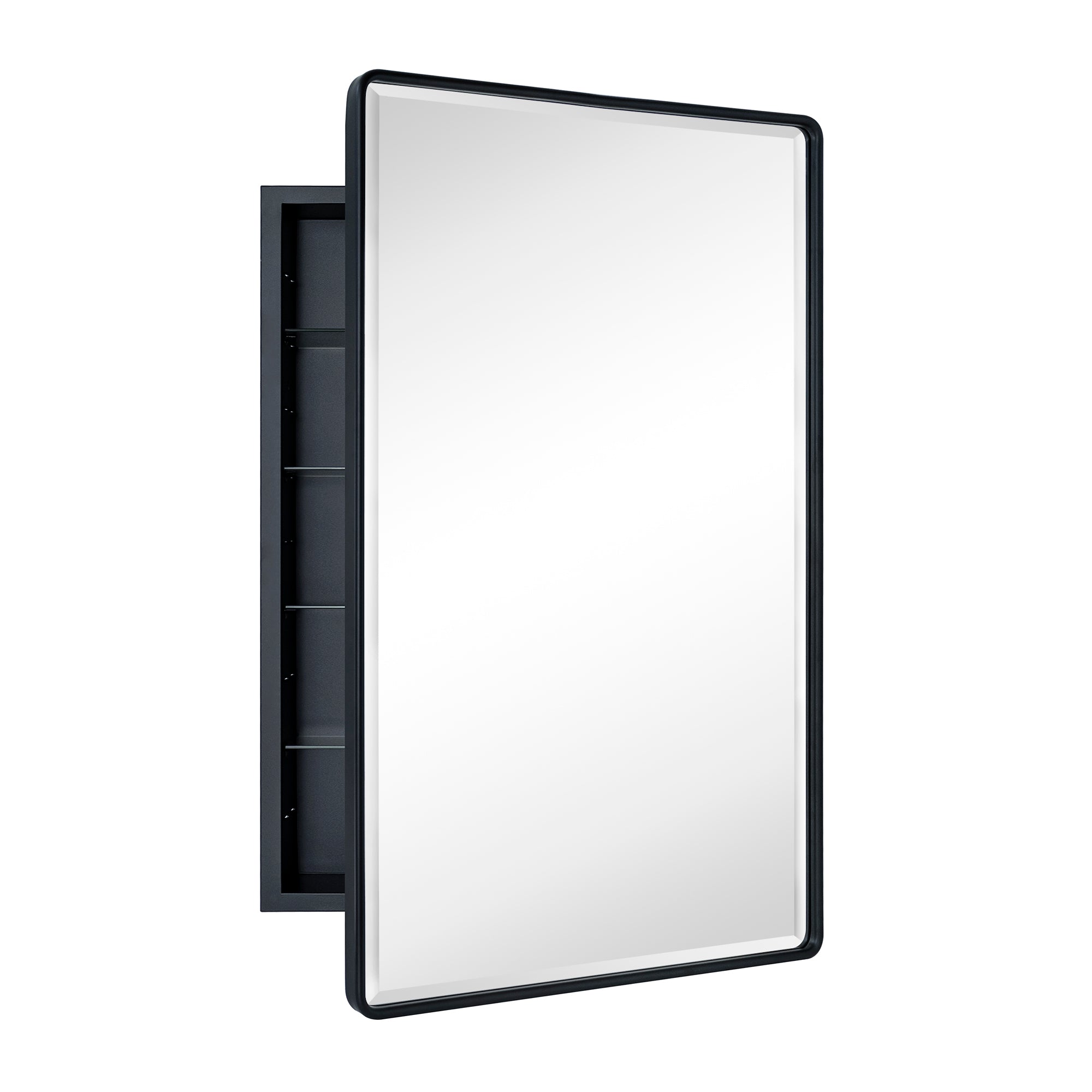 Recessed Rectangular Metal Framed Bathroom Medicine Cabinets with Mirror