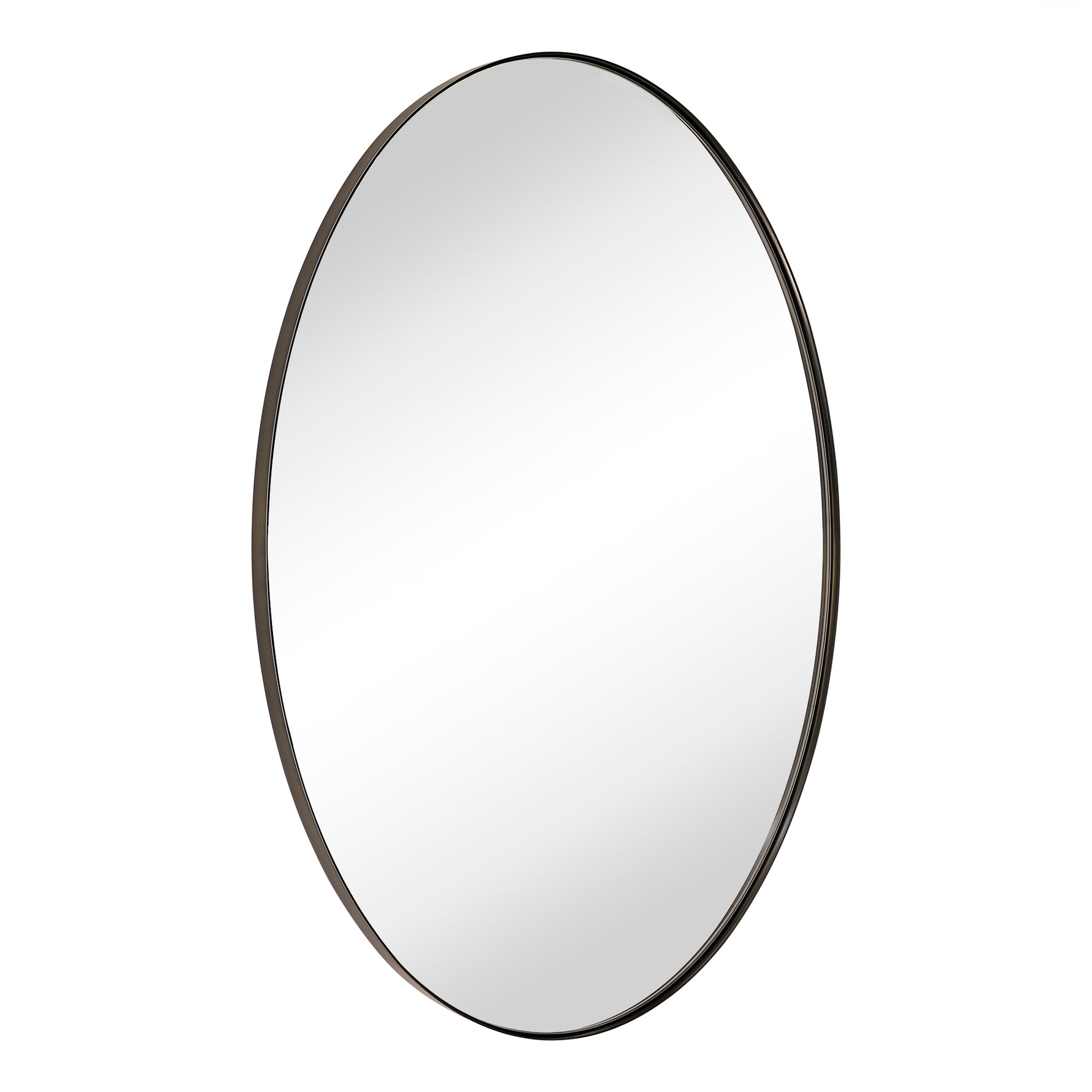 Oval Stainless Steel Framed Wall Mounted Bathroom Vanity Mirror