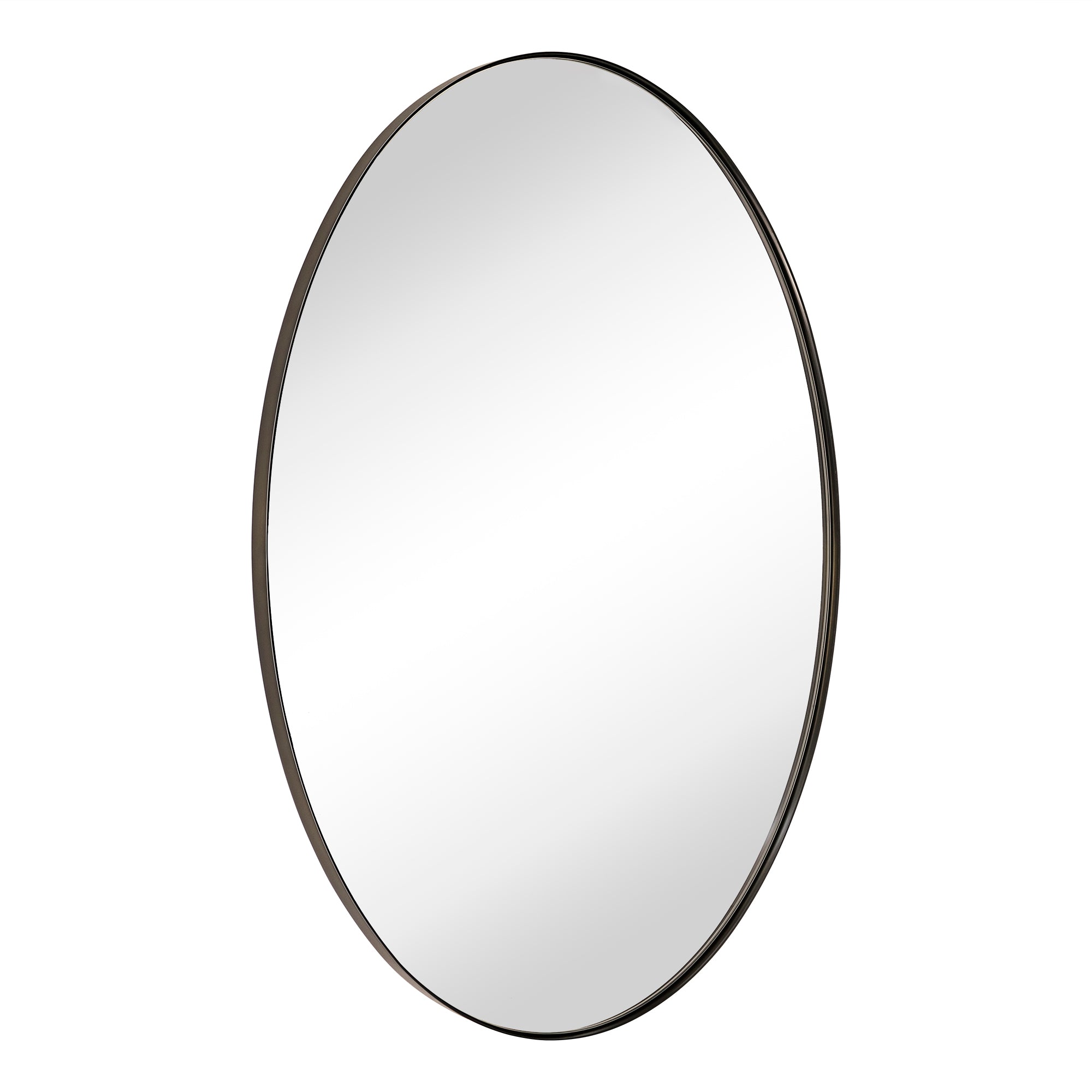 Oval Stainless Steel Framed Wall Mounted Bathroom Vanity Mirror