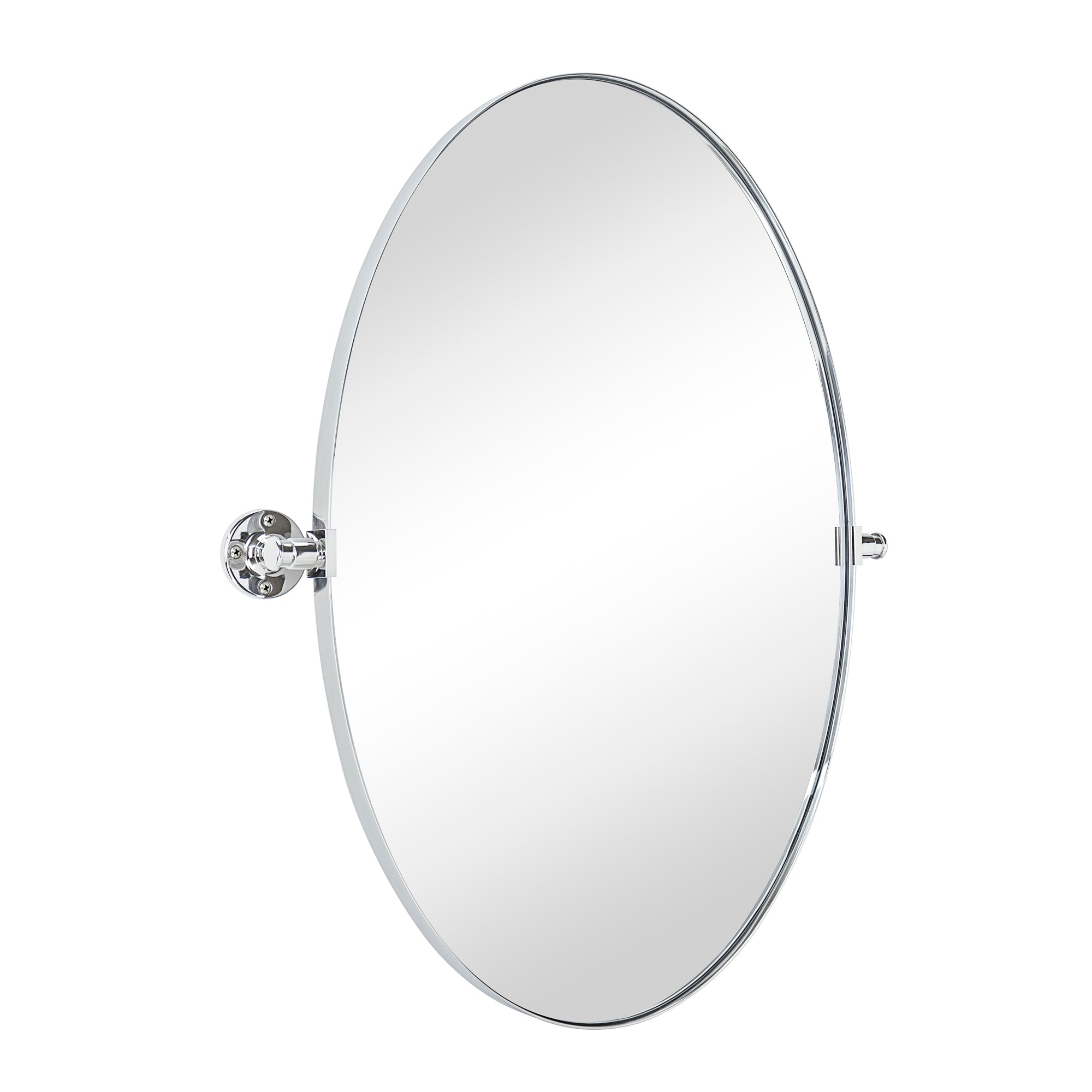 Pivoting Oval Metal Framed Wall Mounted Bathroom Vanity Mirror