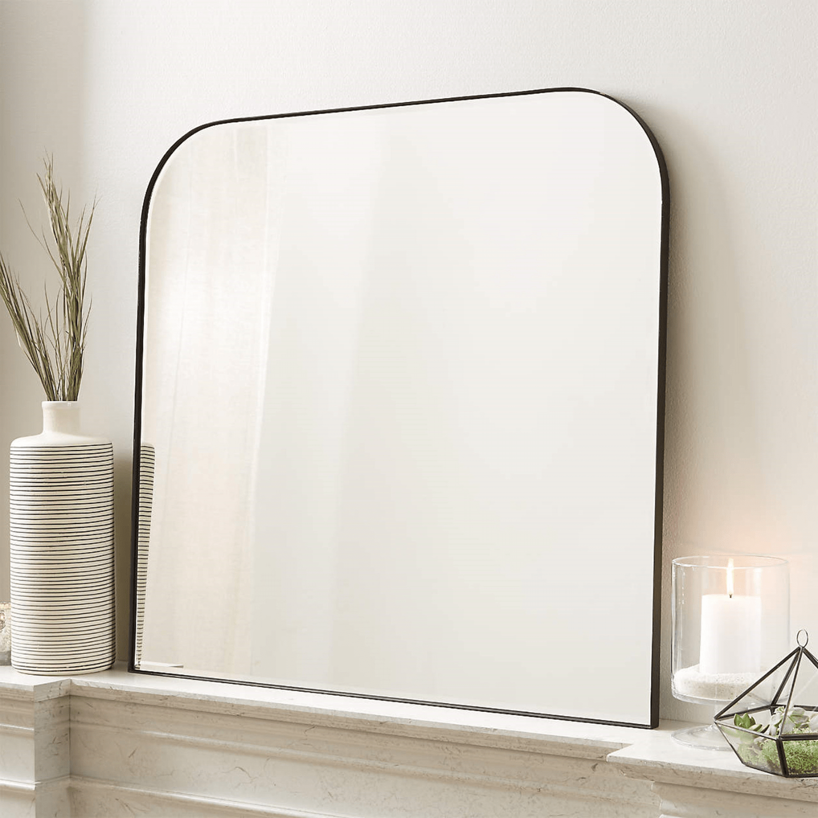 Bhargava Modern Arch Mantel Mirrors GC-0Y027 Black 30x34" TEHOME