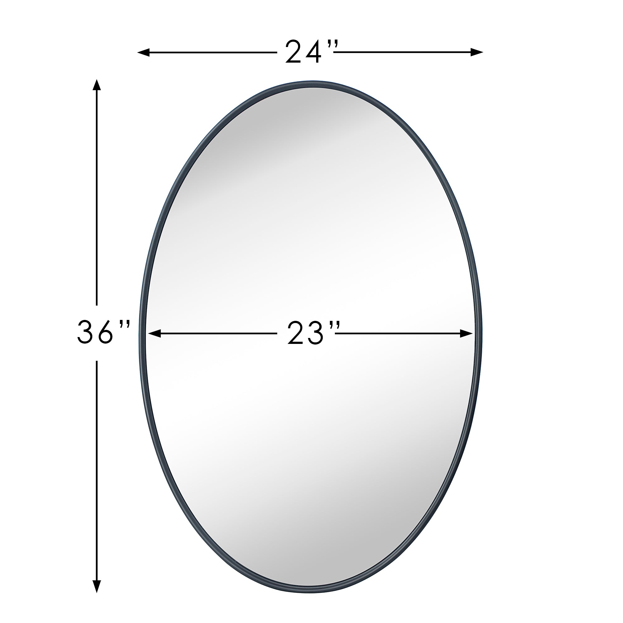 Oval Metal Framed Bathroom Mirror Wall Mounted Bathroom Vanity Mirror