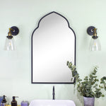 Arched Stainless Steel Metal Framed Wall Mounted Bathroom Vanity Mirror