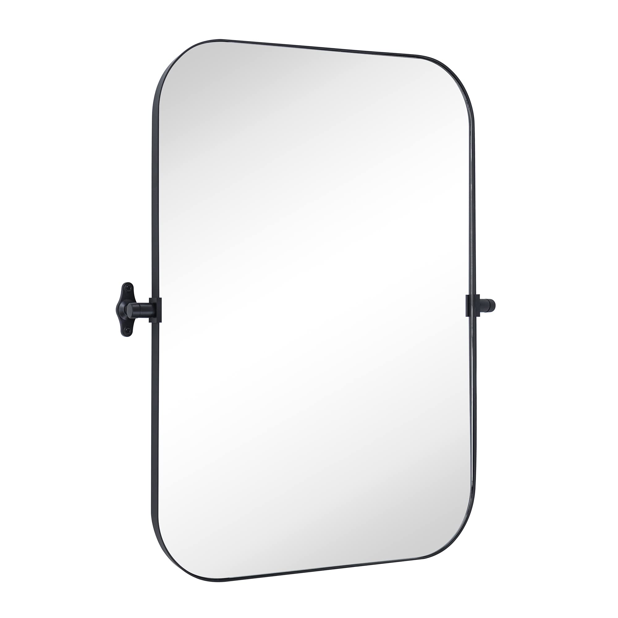 Rectangular Stainless Steel Framed Pivoting Wall Mounted Bathroom Vanity Mirror