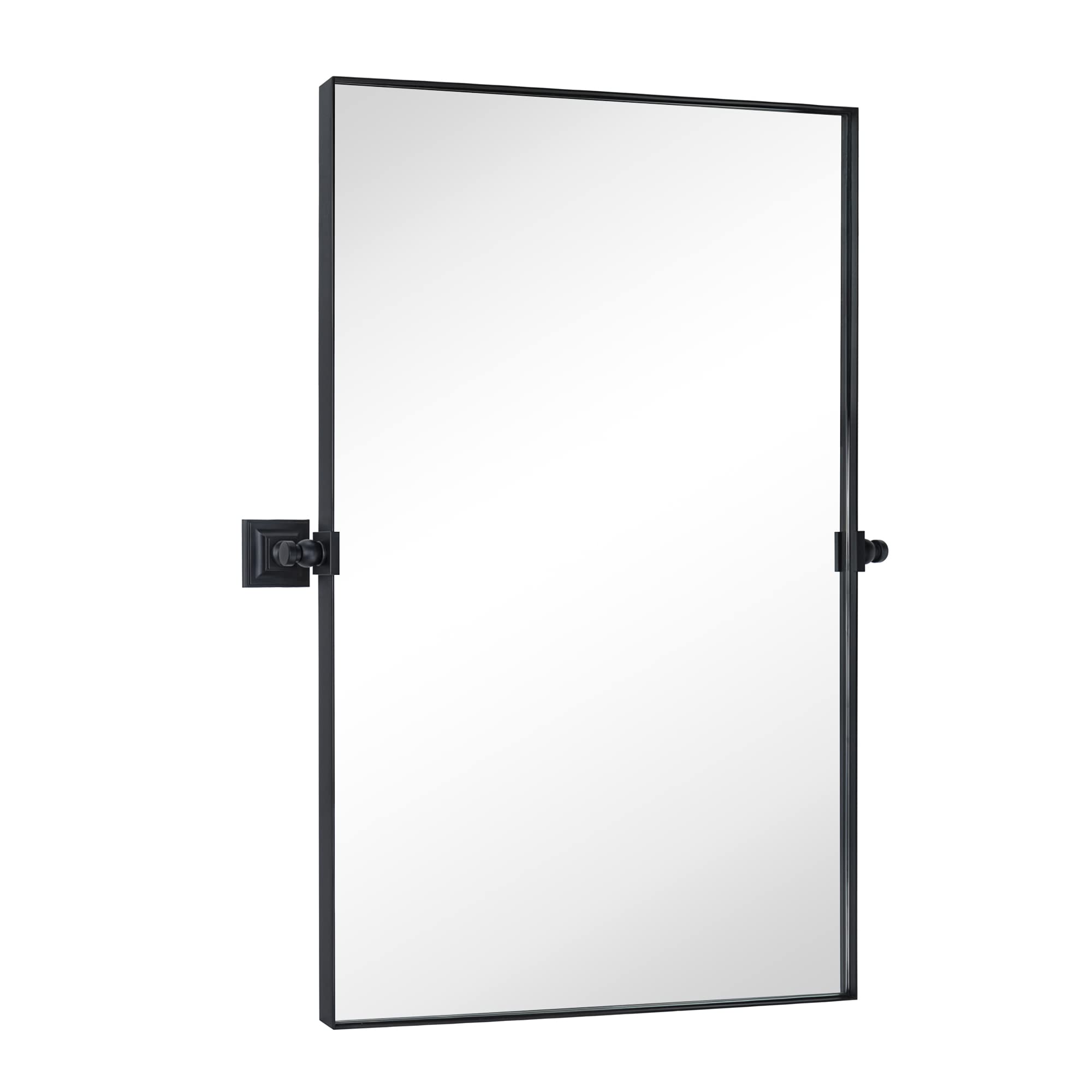 Rectangular Pivoting Metal Framed Wall Mounted Bathroom Vanity Mirror