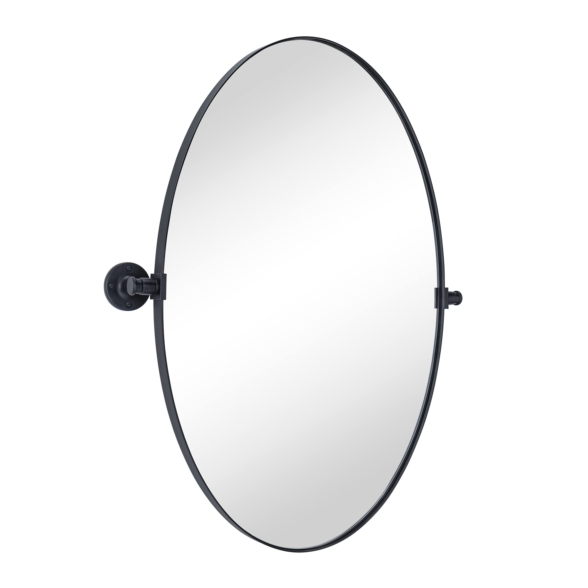 Pivoting Oval Metal Framed Wall Mounted Bathroom Vanity Mirror