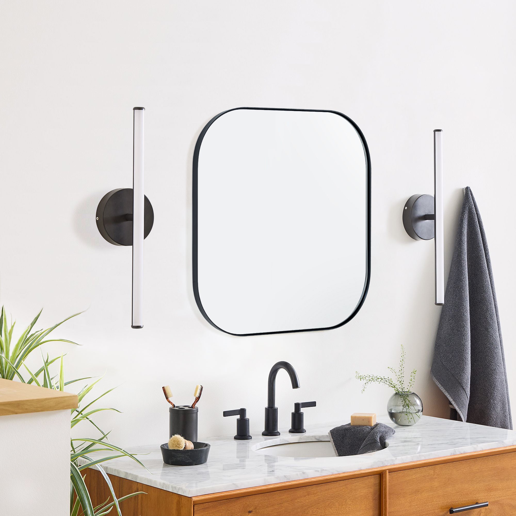 Rounded Square Bathroom Vanity Wall Mirror