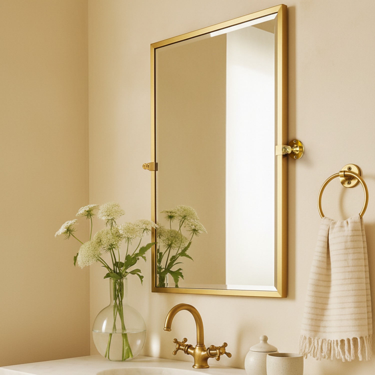Blakley Modern Rectangle Bathroom Pivot Mirrors
