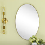 Oval Stainless Steel Framed Wall Mounted Bathroom Vanity Mirror