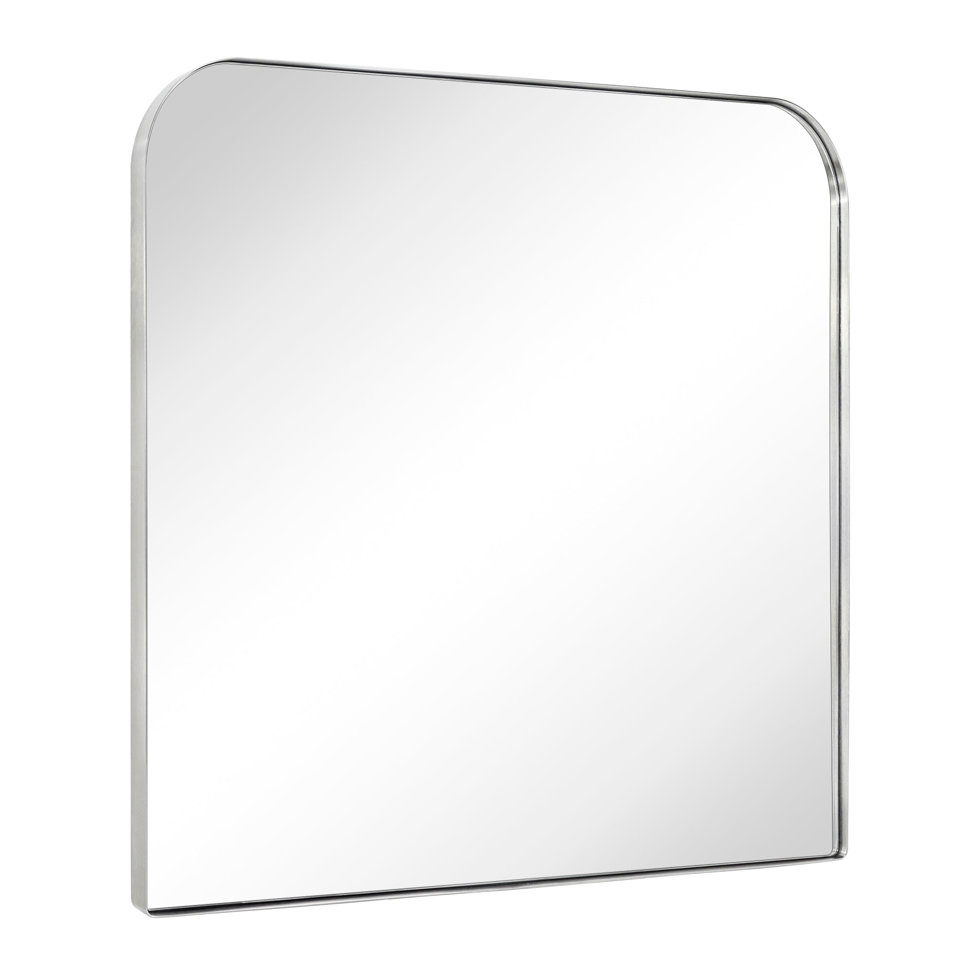 Rounded Corner Mantel Framed Wall Mounted Bathroom Mirror