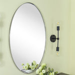 Oval Stainless Steel Framed Wall Mounted Bathroom Vanity Mirror