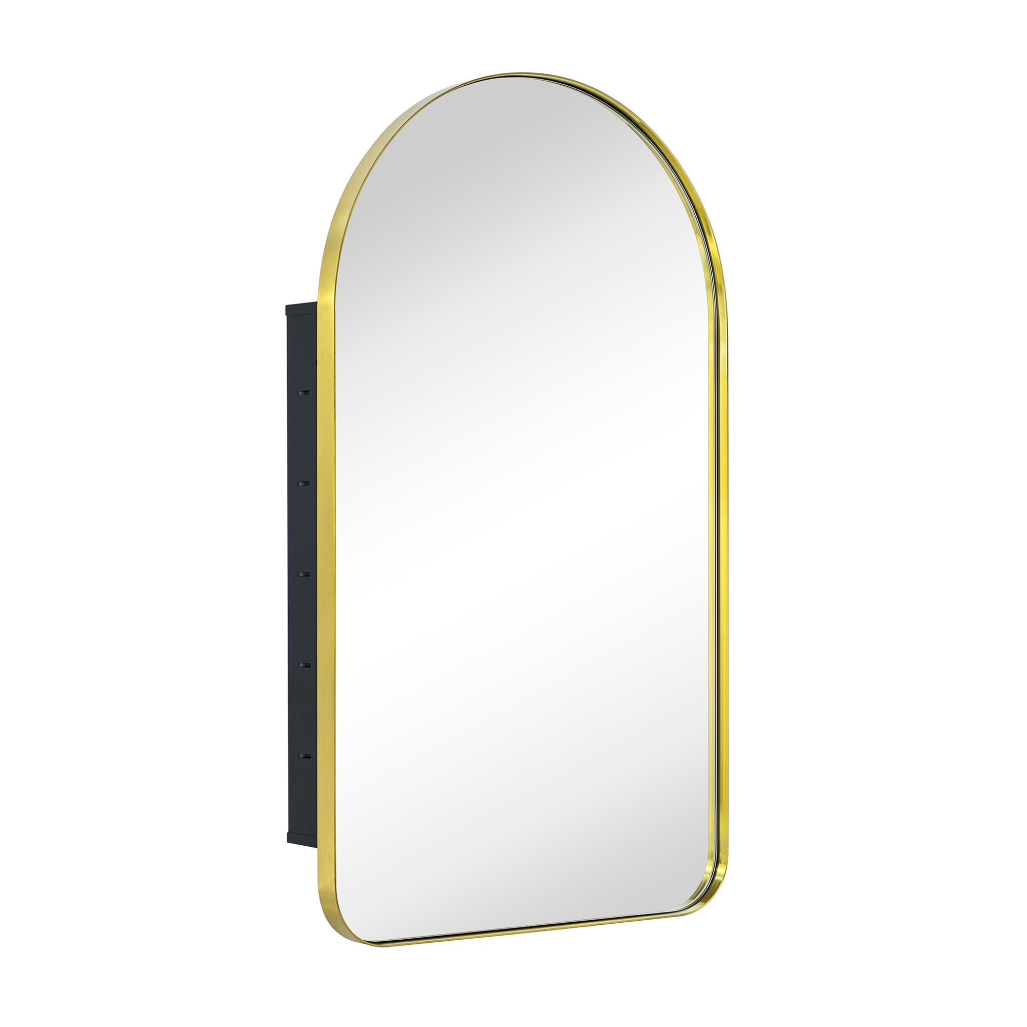 Arched Metal Framed Recessed Medicine Cabinet with Mirror