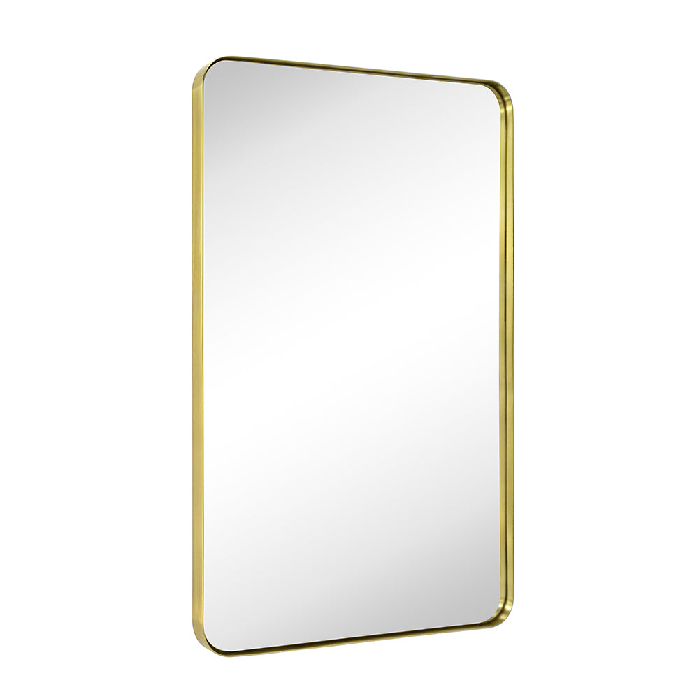 Rectangular Stainless Steel Metal Framed Wall Mounted Bathroom Vanity Mirror