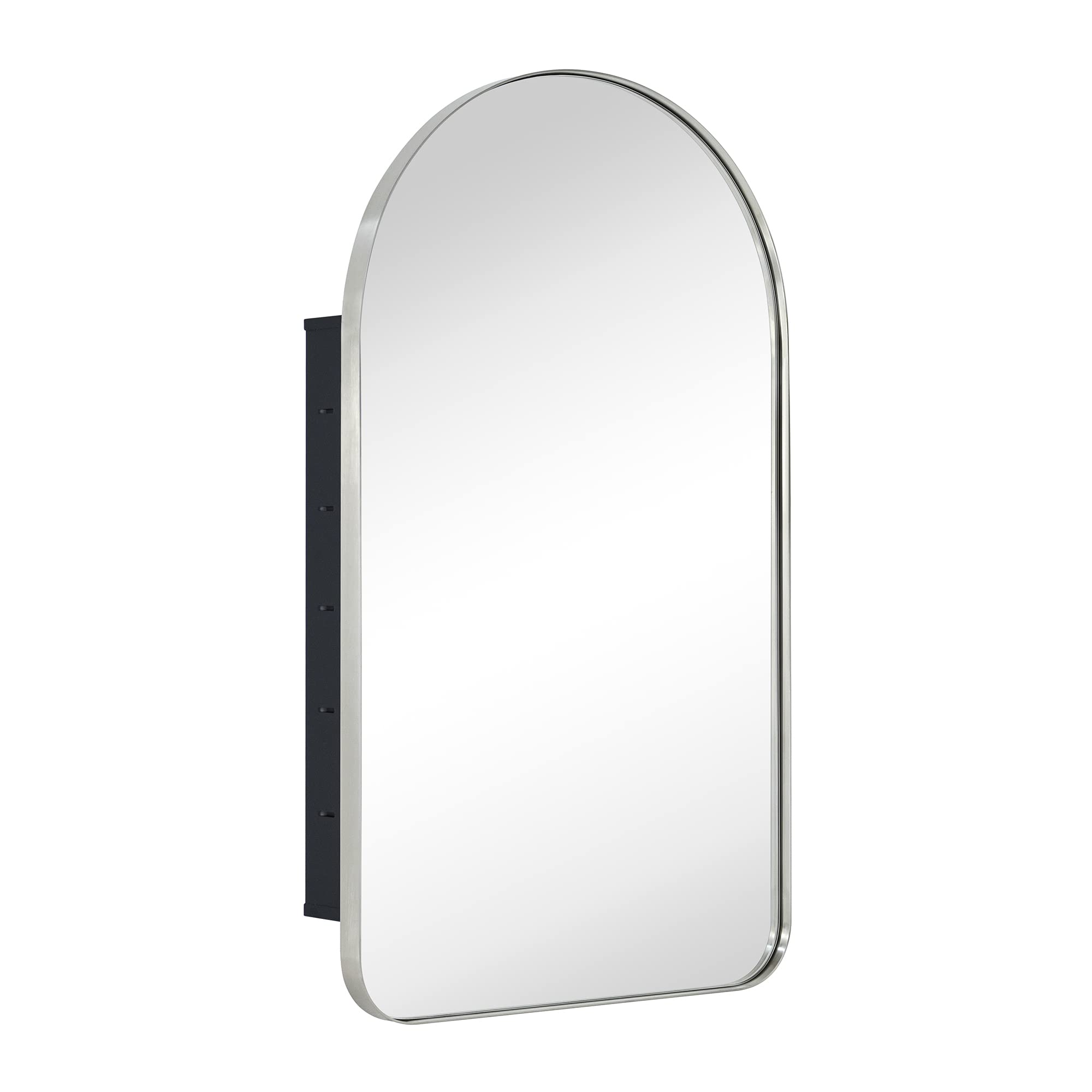 Arched Metal Framed Recessed Medicine Cabinet with Mirror