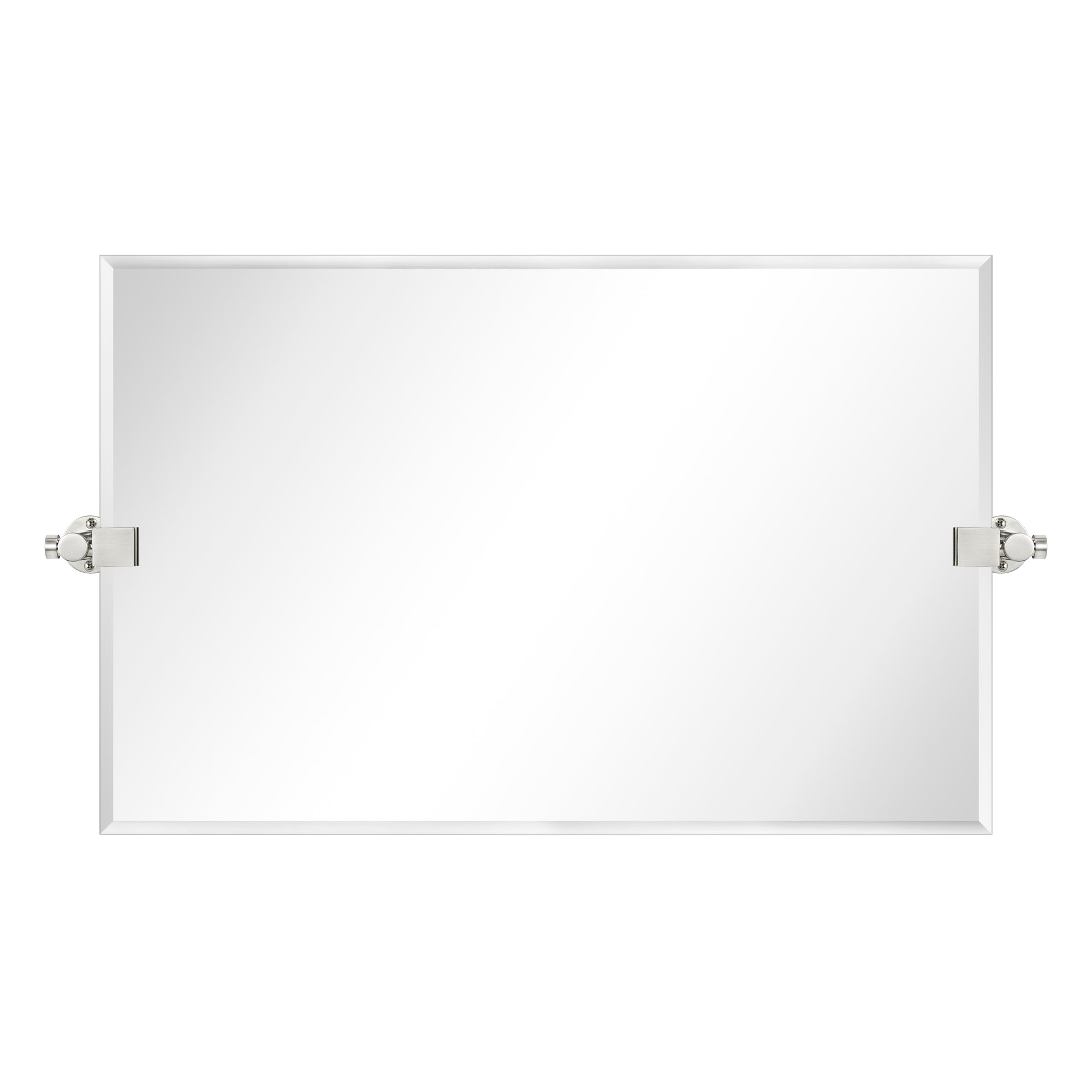 Rectangular Frameless Beveled Wall Mounted Bathroom Vanity Mirror with Brackets