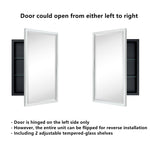 Rectangular Metal Framed Recessed Bathroom Medicine Cabinet with Mirror