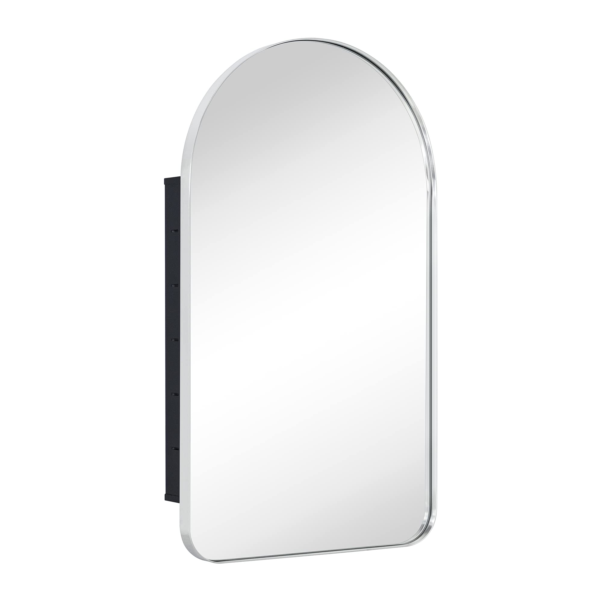 Arched Metal Framed Recessed Medicine Cabinet with Mirror