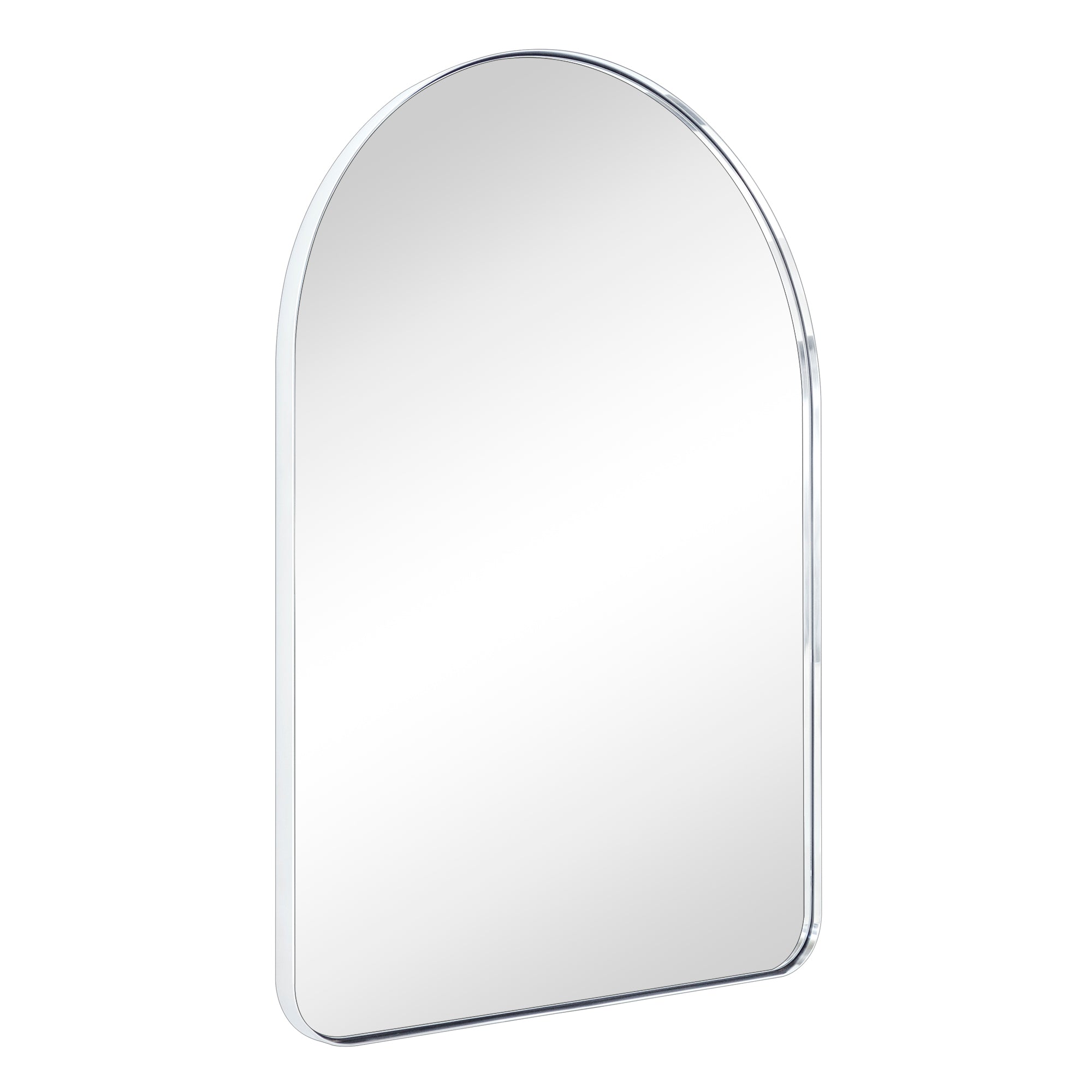 Arched Stainless Steel Framed Wall Mounted Bathroom Vanity Mirror