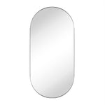 Oval Pill Shape Metal Framed Recessed Medicine Cabinet with Mirror