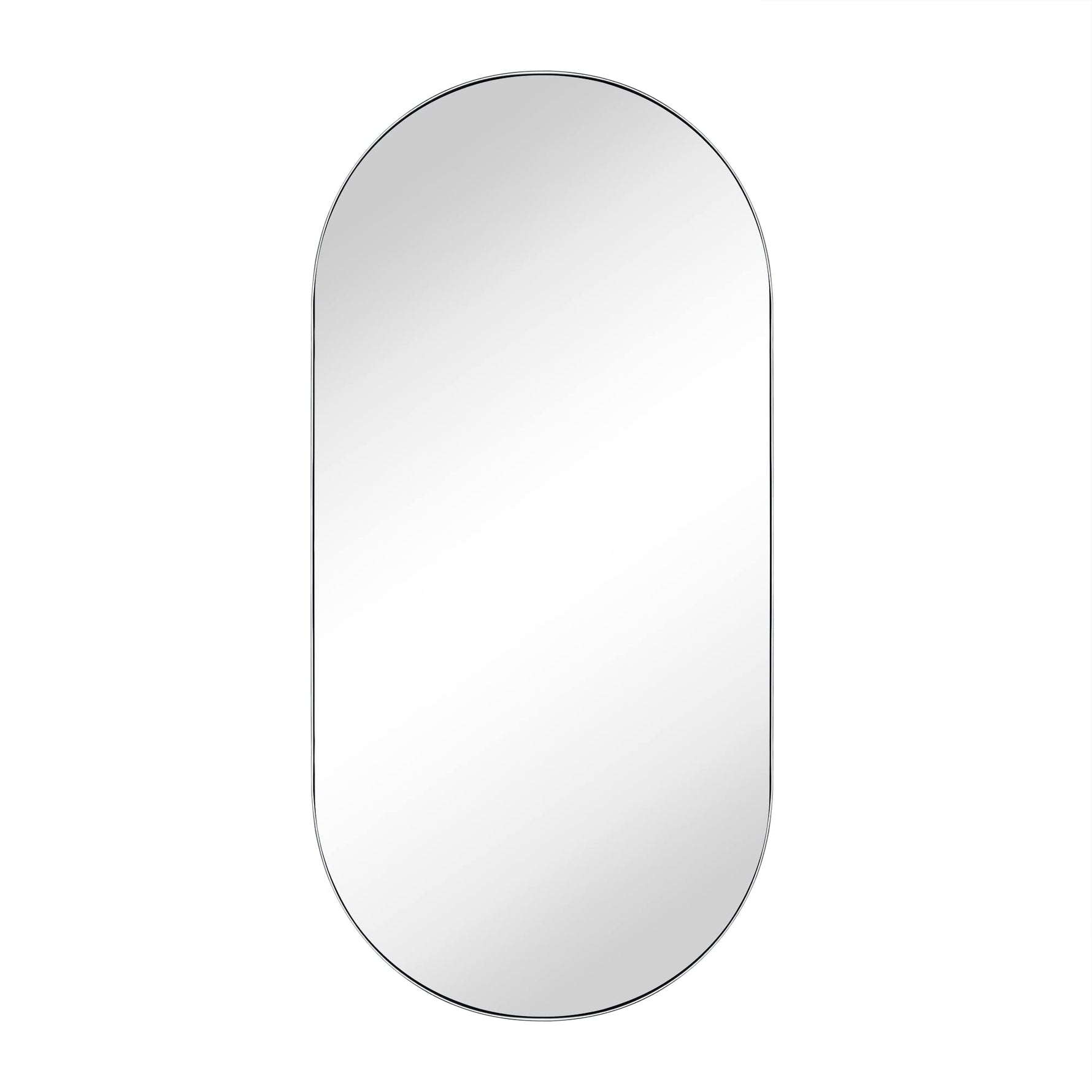 Oval Pill Shape Metal Framed Recessed Medicine Cabinet with Mirror