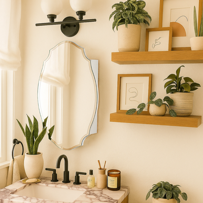 bathroom medicine cabient with mirror , tempered glass shelves.