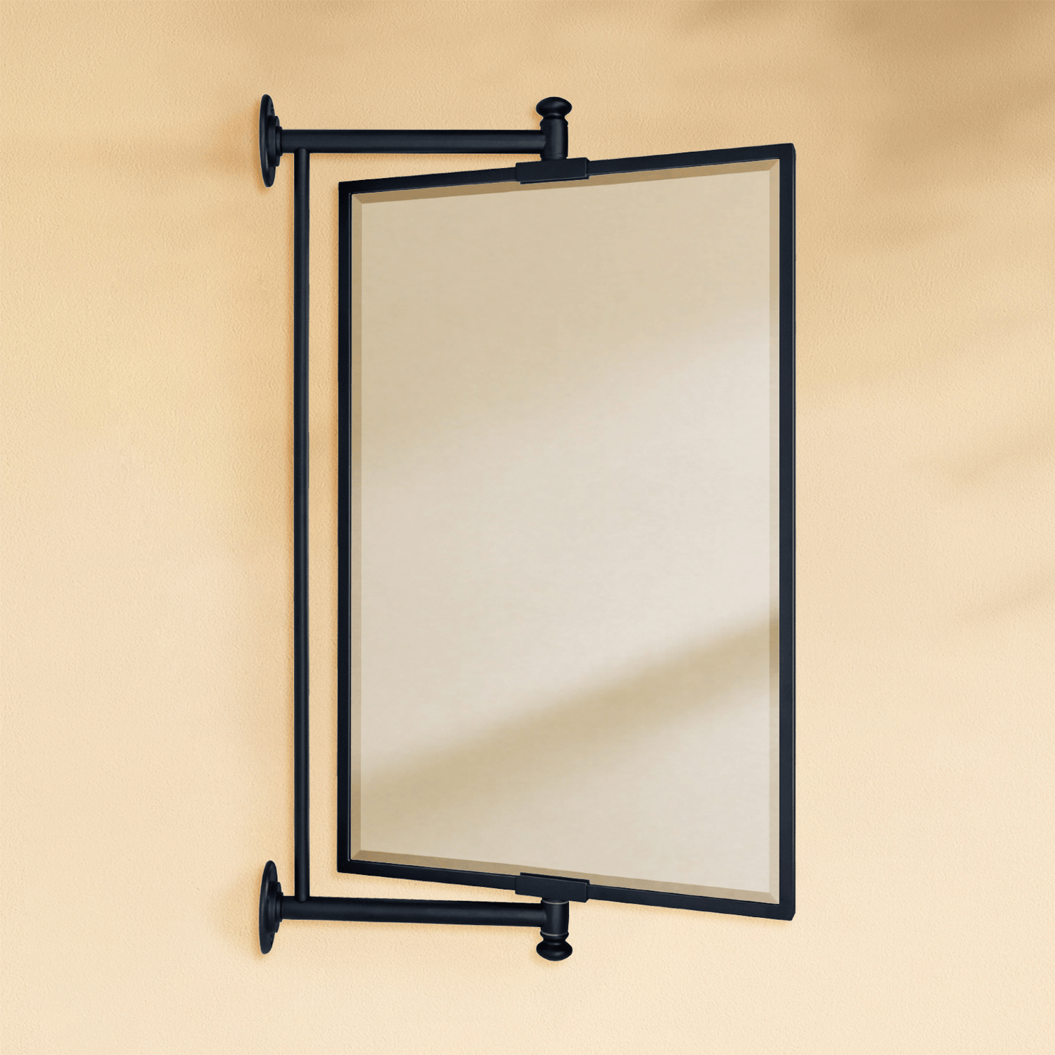 Corrente Modern Rectangle Bathroom Pivot Mirrors GC-00339 Black 14x22" TEHOME