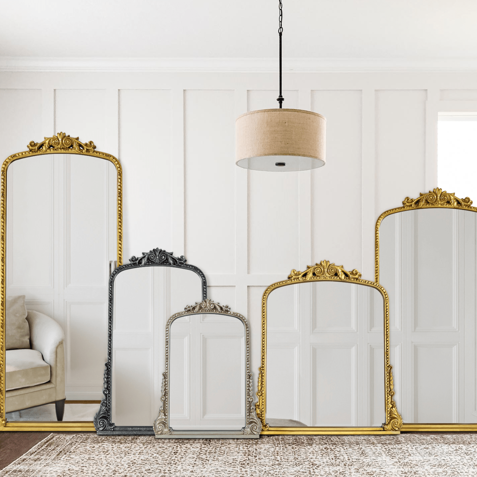 Cummons Vintage Arch Bathroom Mirrors VA0004 Black Foil 22x28" TEHOME