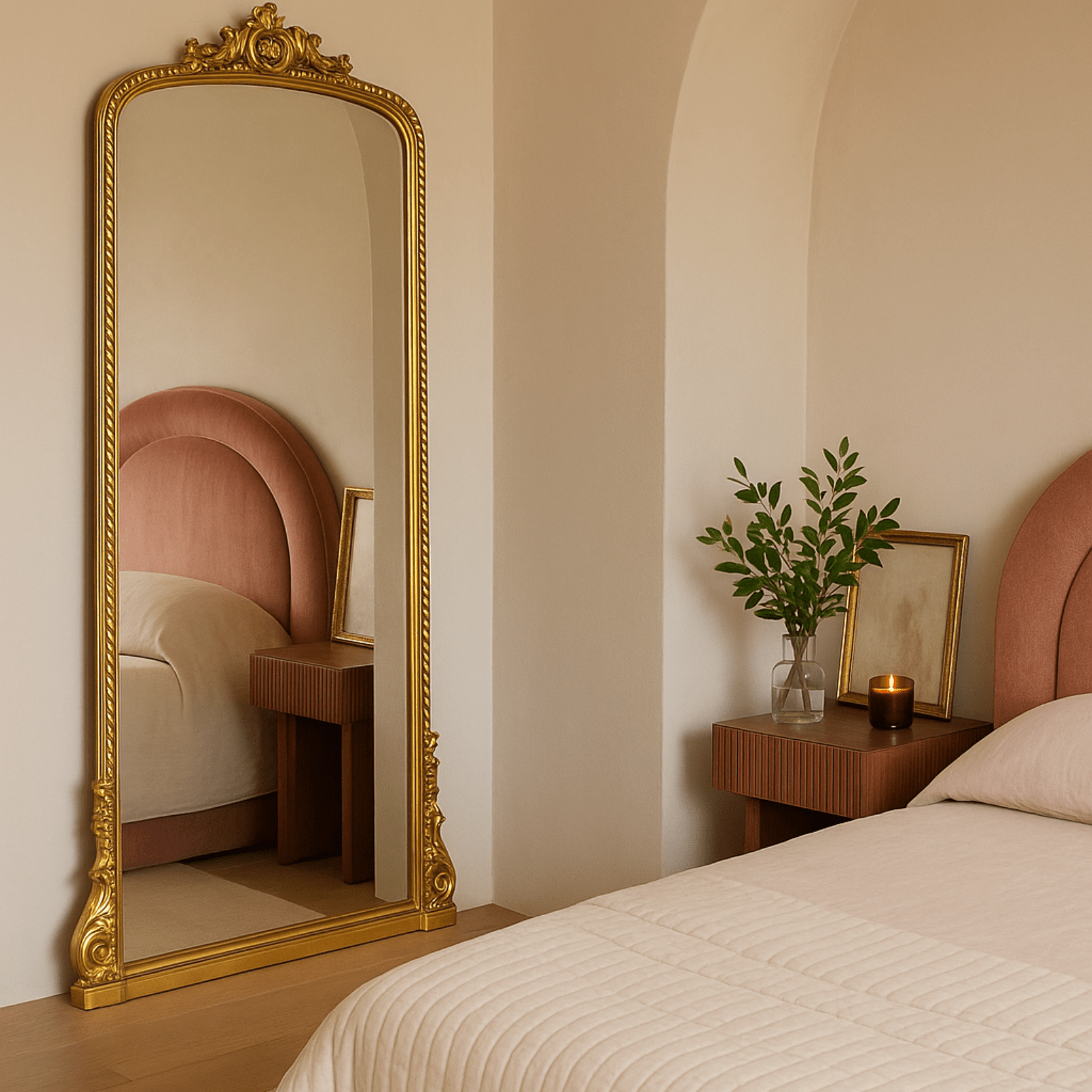 Cummons Vintage Arch Bathroom Mirrors VA0005 Silver Foil 22x28" TEHOME