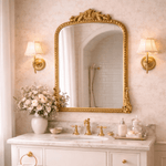 Cummons Vintage Arch Bathroom Mirrors VA0002 Gold Foil 22x28" TEHOME