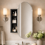 Daisy - Mai Modern Pill Recessed Mount Bathroom Medicine Cabinet with Mirrors GC-00598 Oil Rubbed Bronze 16x33" TEHOME