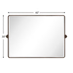 Rectangular Metal Framed Pivot Wall Mounted Bathroom Vanity Mirror